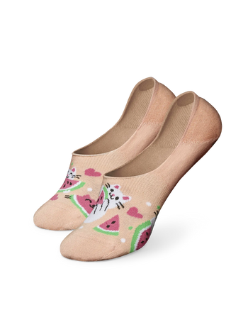 Calcetines invisibles alegres Gato sandía