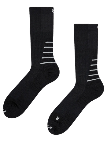 Calcetines de senderismo de media caña para hombre, negro