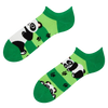 Calcetines sneakers alegres Panda y rayas