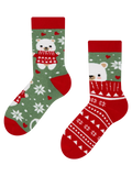 Calcetines infantiles alegres de inverno Oso con bufanda