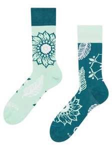 Calcetines alegres Mandala y hojas