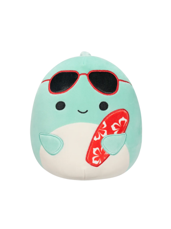 Squishmallows Perry, el Delfín con Gafas de Sol y Plancha de Surf, 20 cm