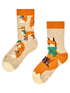 Calcetines infantiles de invierno Zorro con bufanda