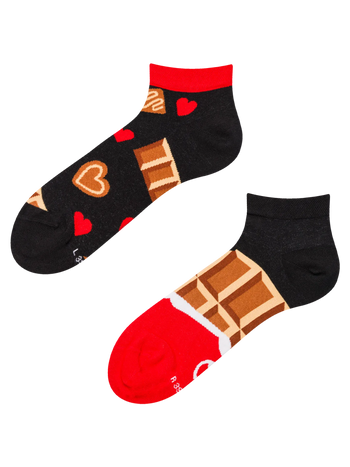 Calcetines tobilleros alegres Amor por el chocolate