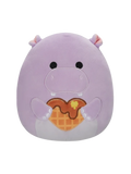 Squishmallows Hanna el Hipopótamo Morado con Corazón, 20 cm