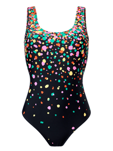 Bañador alegre de mujer Gotas de colores