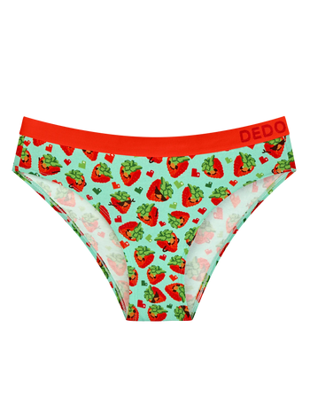 Bragas de modal alegres para mujer Fresas pixeladas