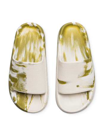 Chanclas con plataforma para mujer, verde marmolado