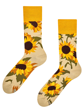 Calcetines alegres de bambú Girasol en flor