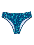 Bragas de bikini de cintura media Flores turquesa