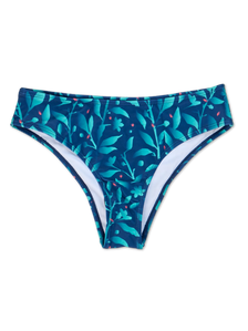 Bragas de bikini de cintura media Flores turquesa