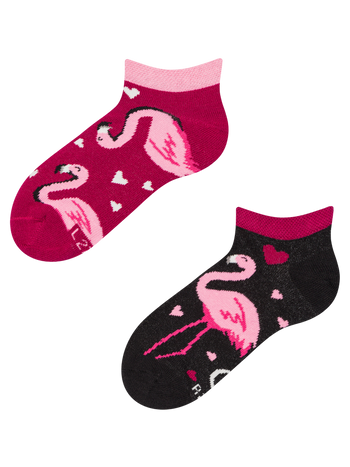 Calcetines infantiles tobilleros alegres Flamencos y corazones