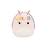 Squishmallows Silvina el Caracol Rosa con Caparazón Arcoíris y Corona de Flores, 20 cm