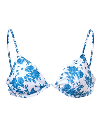 Top de bikini con aro Rosas azules