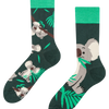 Calcetines alegres Koala y hojas