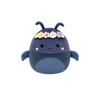 Squishmallows Tyrone el Escarabajo Pelotero Azul Marino con Corona de Flores, 20 cm