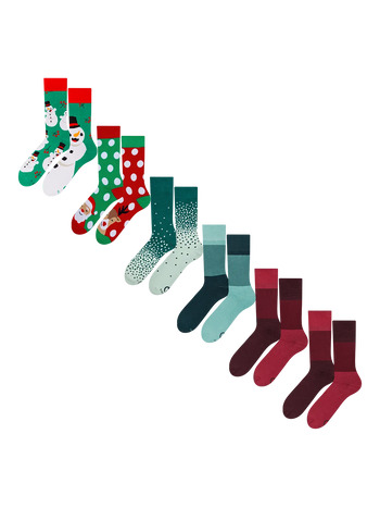 Calcetines de invierno, pack de 6 uds. – Papá Noel y sus amigos