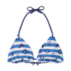 Top triangular alegre de bikini Franjas azul marino
