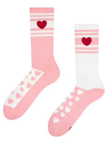 Calcetines deportivos alegres Rayas y corazones