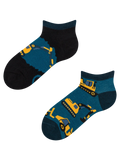 Calcetines tobilleros alegres para niños Excavadora