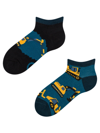 Calcetines tobilleros alegres para niños Excavadora