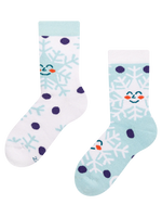 Calcetines infantiles alegres de inverno Copos de nieve felices