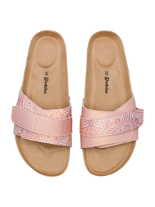 Sandalias con suela de corcho para mujer Mandala beige