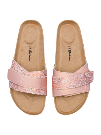 Sandalias con suela de corcho para mujer Mandala beige