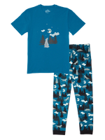 Pijama alegre para hombre Lobo y luna