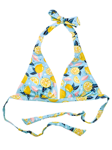 Top triangular alegre de bikini Limones de verano