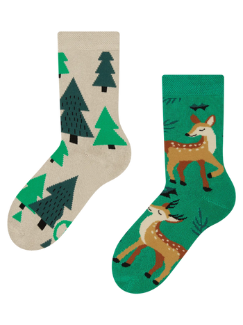 Calcetines infantiles alegres de inverno Cierva y ciervo