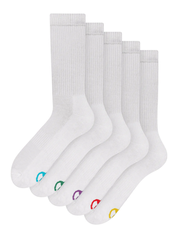 Calcetines deportivos Paquete de 5 pares Blanco clásico