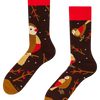 Calcetines de invierno alegres Pájaro en una rama