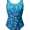 Bañador alegre Flores turquesa