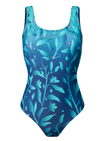 Bañador alegre Flores turquesa