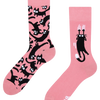 Calcetines alegres Gatos rosas