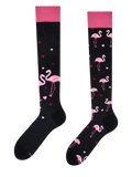 Calcetines hasta la rodilla alegres Flamencos y corazones