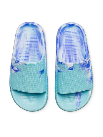 Chanclas con plataforma para mujer, azul marmolado