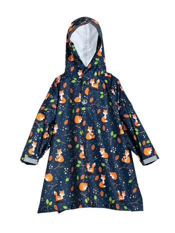 Impermeable infantil alegre Zorro en la naturaleza