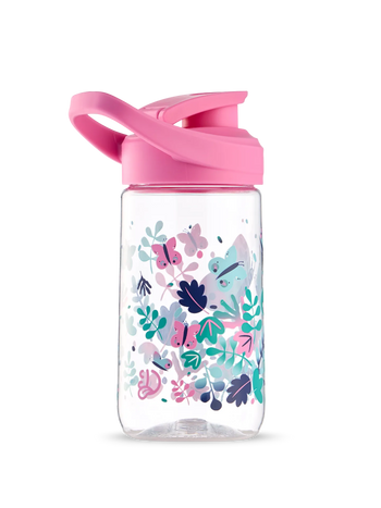 Botella de agua alegre Hojas y mariposas 470 ml
