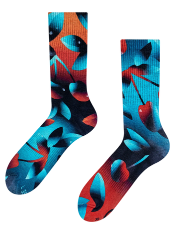 Calcetines acanalados Cerezas oscuras