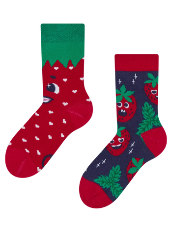 Calcetines infantiles alegres Fresas felices