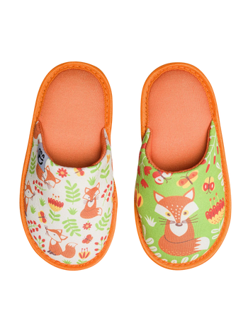 Pantuflas infantiles alegres Zorro y mariposas