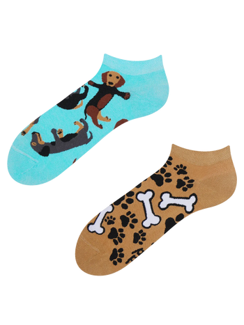 Calcetines tobilleros alegres Perro salchicha