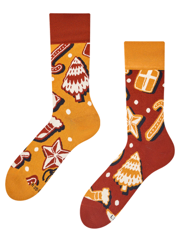 Calcetines alegres Galletas de jengibre sabrosas