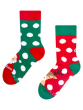 Calcetines infantiles alegres de inverno Papá Noel y Rudolph