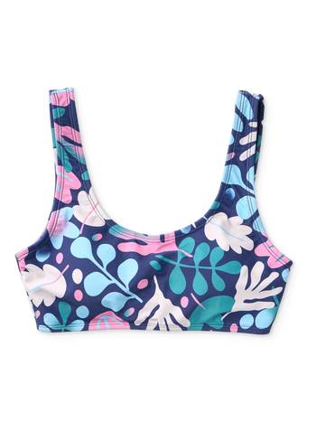 Top alegre de bikini deportivo Hojas de colores