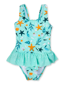 Bañador alegre de niña Conchas marinas