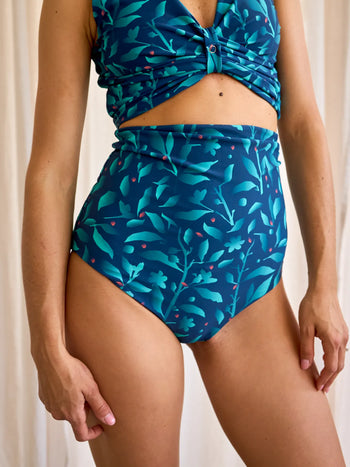 Braguitas de bikini MagicMix para mujer Flores turquesa