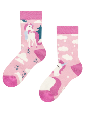 Calcetines infantiles alegres de inverno Unicornio con bufanda